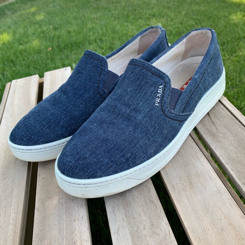 🔥PRADA Denim Slip-On Sneakers🔥 37.5 - Picture 4 of 13